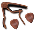 Guitar Capo REAL WOOD PICKS INCLUDED (2) Set for Acoustic Guitar, Electric