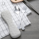 Stainless Steel Cutlery Set Flatware Set Chopsticks Fork Spoon Outdoor Travel Portable Three-piece