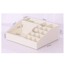 Plastic Drawer Makeup Storage Box White Top Grid Organizer Bedroom Jewelry Display Case
