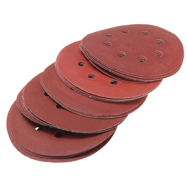 25pcs 5 Inch 125mm 8 Hole Sanding Discs 400-1200 Grit Sandpaper