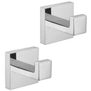 Stainless Steel Double Towel Hooks Modern 2-Piece Square Towel Hook Set Rob
