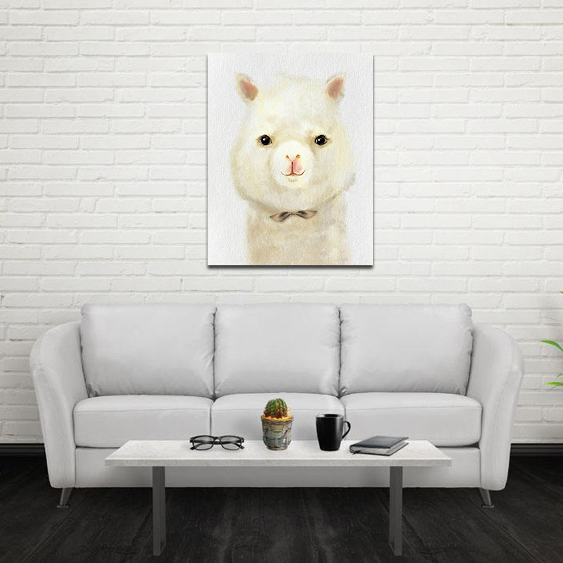 Miico Hand Painted Oil Paintings Cartoon Alpaca Paintings Wall Art For Home Decoration