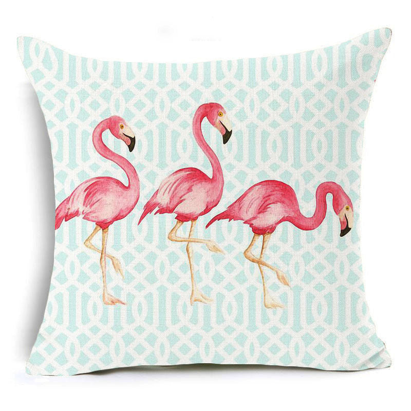 Honana 45x45cm Pillow Case Home Decoration Flamingo Palm Leaf Design 16 Optional Patterns