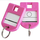 100PCS Color Plastic Keychain Luggage ID Card Name Label Keychain Keychain  I4M6