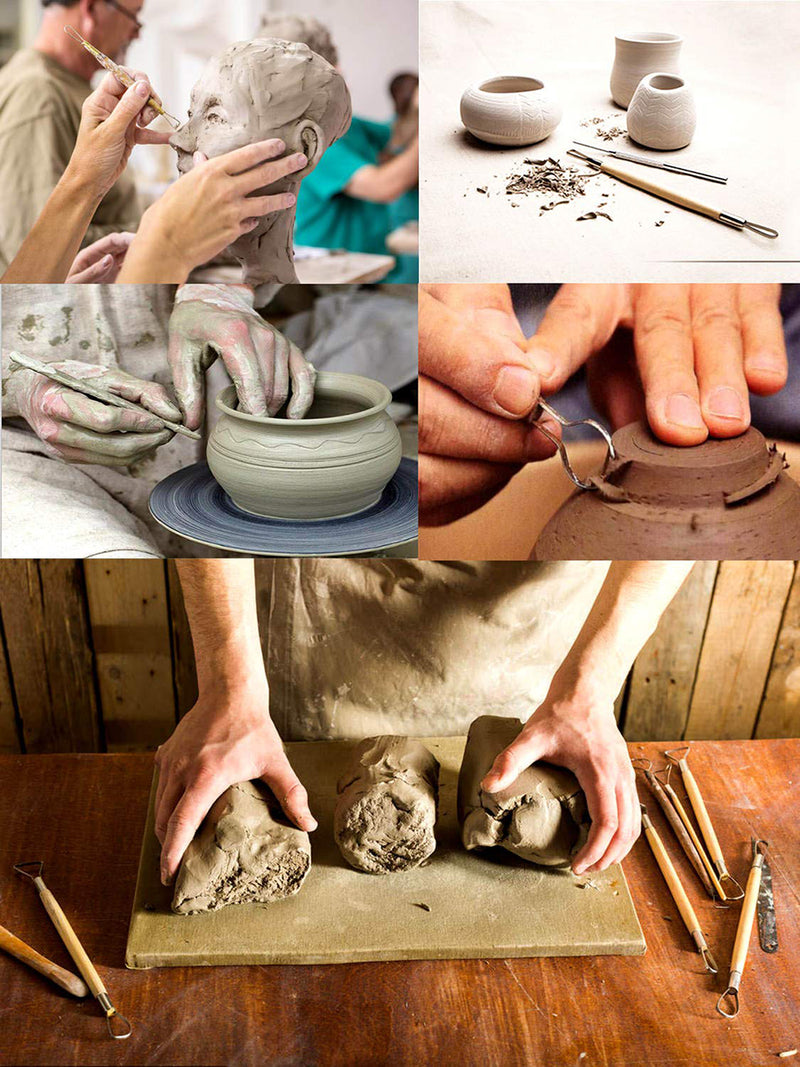 45PCS Clay Pottery Shaper Carving Blade Modelling Ceramic Sculpture Tools Kit