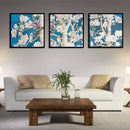 Miico Hand Painted Three Combination Decorative Paintings Oak flower Wall Art For Home Decoration