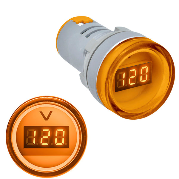 10pcs Yellow 22MM AD16 AD16-22DSV Type AC 60-500V Mini Voltage Meter LED Digital Display AC Voltmeter Indicator Light/Pilot Lamp 110V 220V