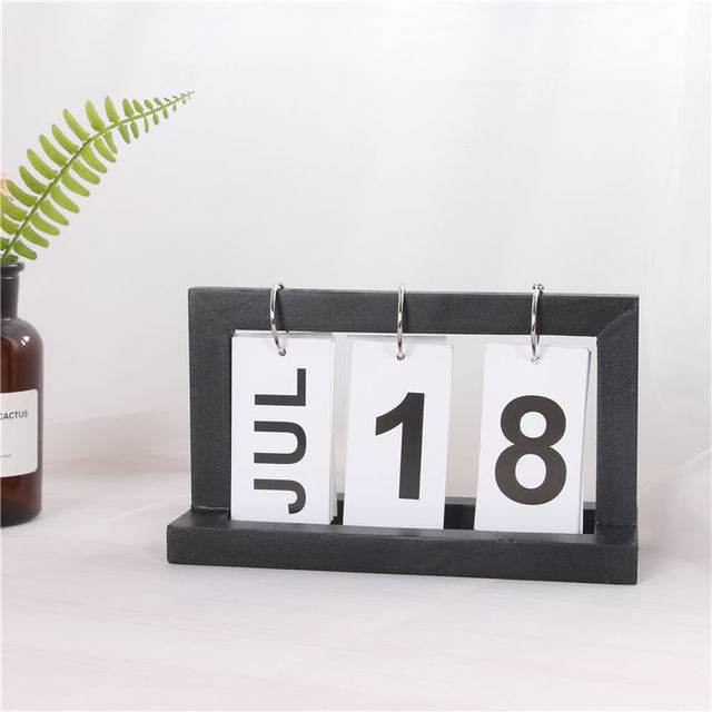 Creative Modern Wooden Calendar Desktop DIY Calendar Perpetual for Office Home Bedroom Decoration