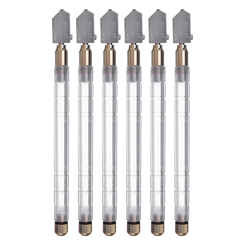 6Pcs TOYO Glass Cutter TC-17 Plastic Handle Straight Cutting Tool Self-oiling