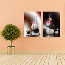 Miico Hand Painted Combination Decorative Paintings Flower Painting Wall Art For Home Decoration
