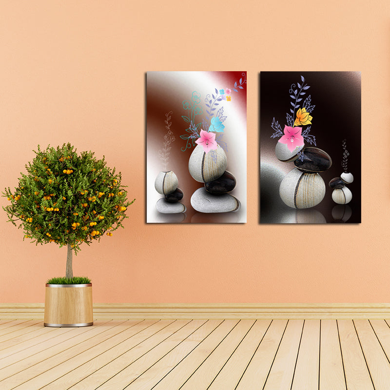 Miico Hand Painted Combination Decorative Paintings Flower Painting Wall Art For Home Decoration