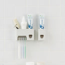 Honana BC-259 Wall Mounted Automatic Toothpaste SqueezDispenser With Toothbrush Holder Set Bathroom