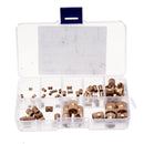 Suleve MXBN8 70Pcs M2/M2.5/M3/M4/M5/M6/M8/M10 Knurled Brass Round Female Thread Knurled Nuts Round Insert Embedment Nut Assortment Set