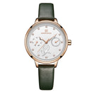 NAVIFORCE 5003 Diamonds Elegant Design Ladies Wrist Watch Genuine Leather Strap Quartz Watch
