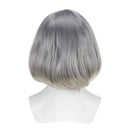 Women Short Synthetic Gray Wig With Bangs Bob Wig Natural Silver Heat Resistant