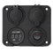Dual USB Adapter Charger & Sockets & Digital Voltmeterr & Switch Panel