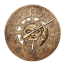 Waterproof Outdoor Indoor Garden Wall Station Clock Thermometer 12 Inch Sun And Moon