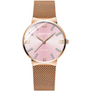 GIMTO GM616 Crystal Colorful Dial Fashion Rose Gold Mesh Steel Strap Casual Women Quartz Watch
