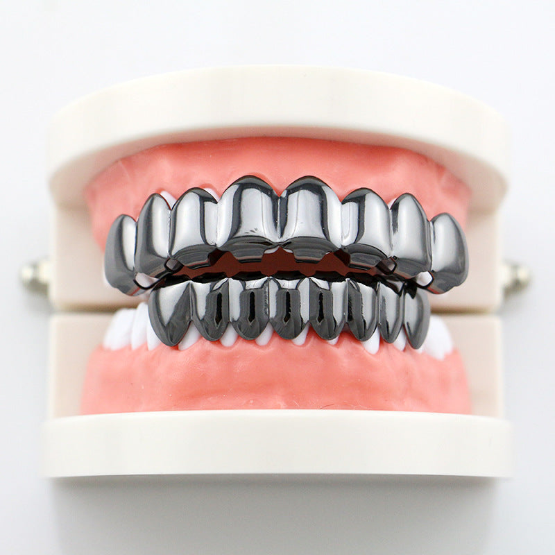 4 Colors Metal Glossy Braces Plating  Black Braces Hip Hop Rose Gold Grillz Teeth Jewelry