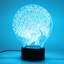 Peacock 3D Acrylic LED Mood Night Light 7 Color Touch USB Desk Lamp Lovely Gift for Child