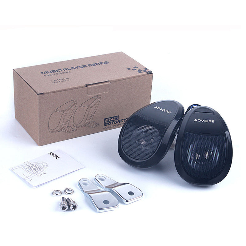 Waterproof Motorcycle Scooter MP3 Player bluetooth Spearker Audio FM Radio Fit For 10MM Mirrors