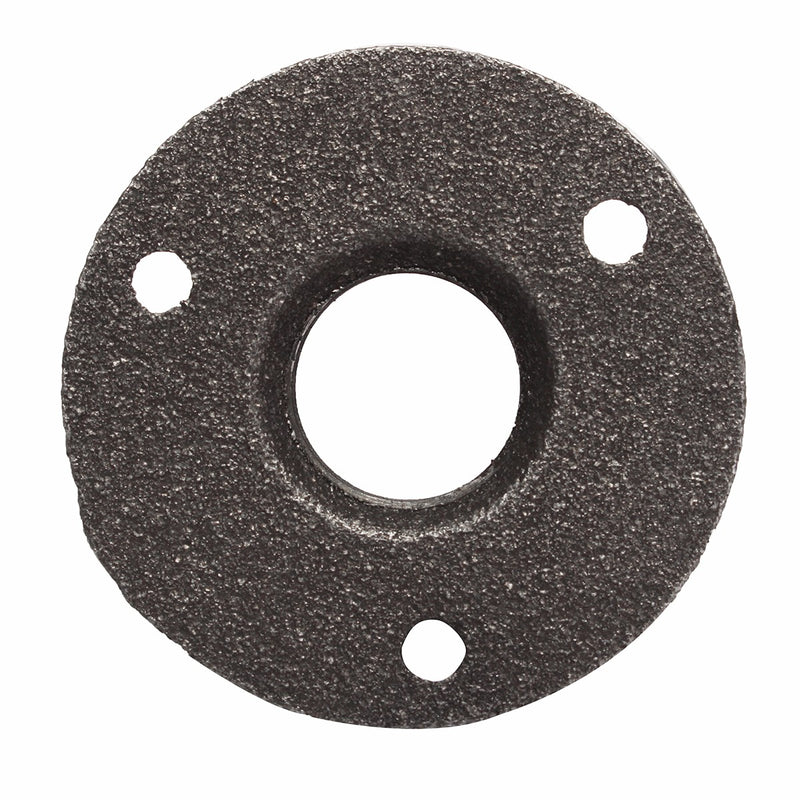 1/2 or 3/4 Inch Black Flange Iron Pipe Floor Fitting Plumbing Threaded Three Holes Flange