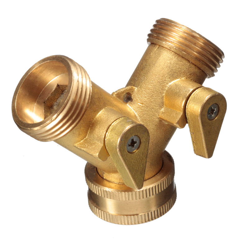 3/4 " Brass Garden Irrigation 2 Way Y Shape Adapter Splitter Hose Pipe Tap Connector