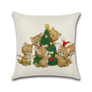 Merry Christmas Lovely Cats Dogs Cushion Covers Pillow Case Seat Sofa Pillow Cover