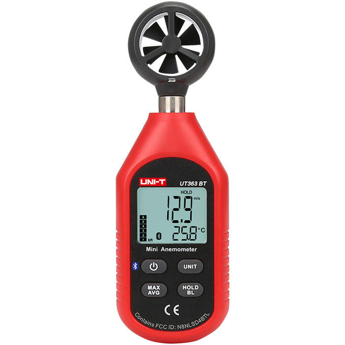UNI-T UT363BT bluetooth Mini Wind Speed Meter Digital Pocket Size Anemometer Measurement Thermometer