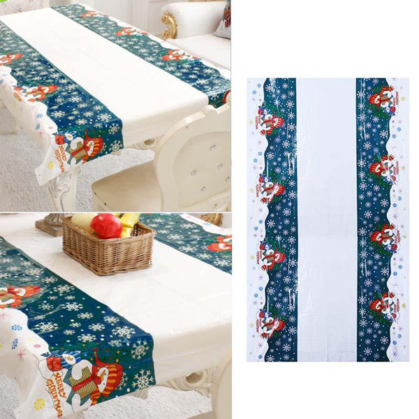 110 x 180CM Printed Pvc Disposable Tablecloth Merry Christmas Dinner Birthday Party Picnic Mat