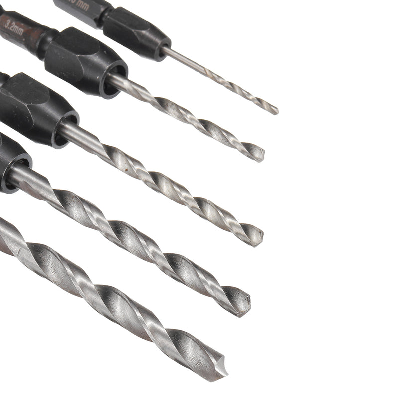5Pcs 2-6mm Quick Change Twist Drill Bit Set Hex Shank HSS 2/3.2/4/5/6mm Drill Bit