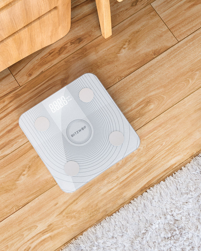 BlitzWolf BW-SC1 WiFi Smart Body Fat Scale APP Control BMI Data Analysis with 13 Body Metrics Digital Weight Scale
