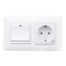 WiFi Smart Light Wall Switch Socket Outlet with 1 Gang Push Button Switch DE EU Smart Life Tuya Wireless Remote Control Work with Alexa Google Home
