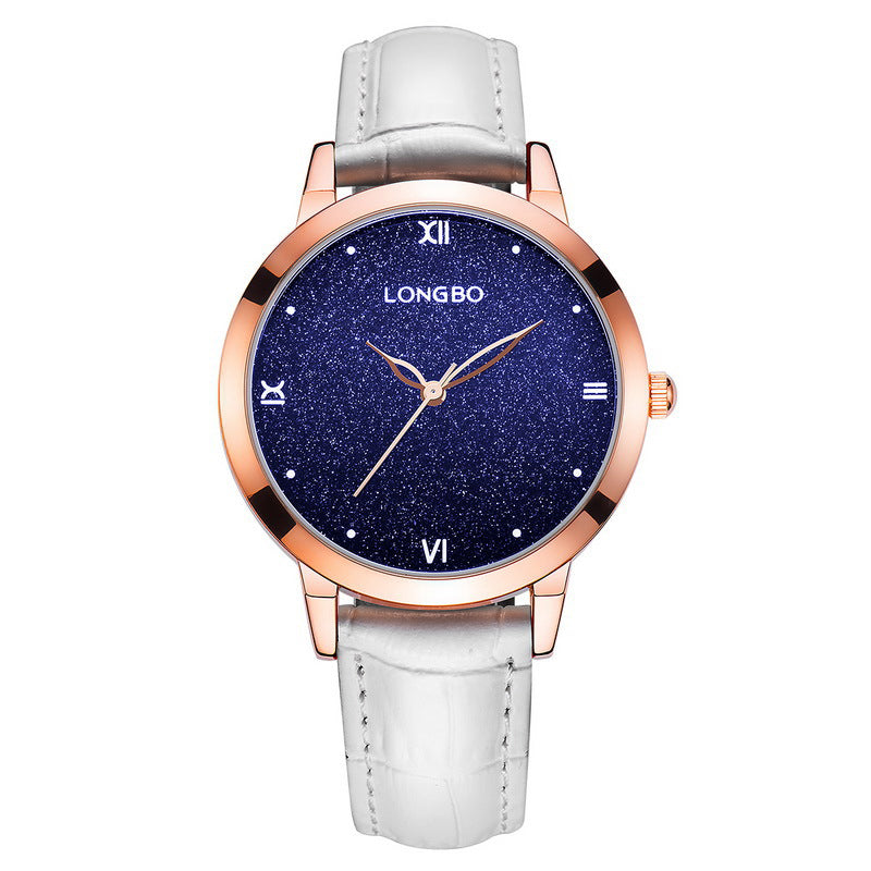LONGBO 5052 Women Blue Sky Vast Universe Fashion Leather Band Quartz Watch