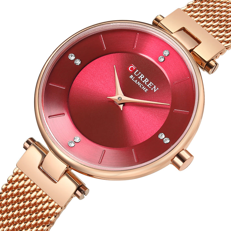 CURREN 9031 Ultra Thin Dial Case Elegant Design Women Watch Full Steel Quartz Watch
