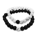 2 Pcs White Turquoise Handmade Energy Beaded Bracelet Couple Chain for Men Women
