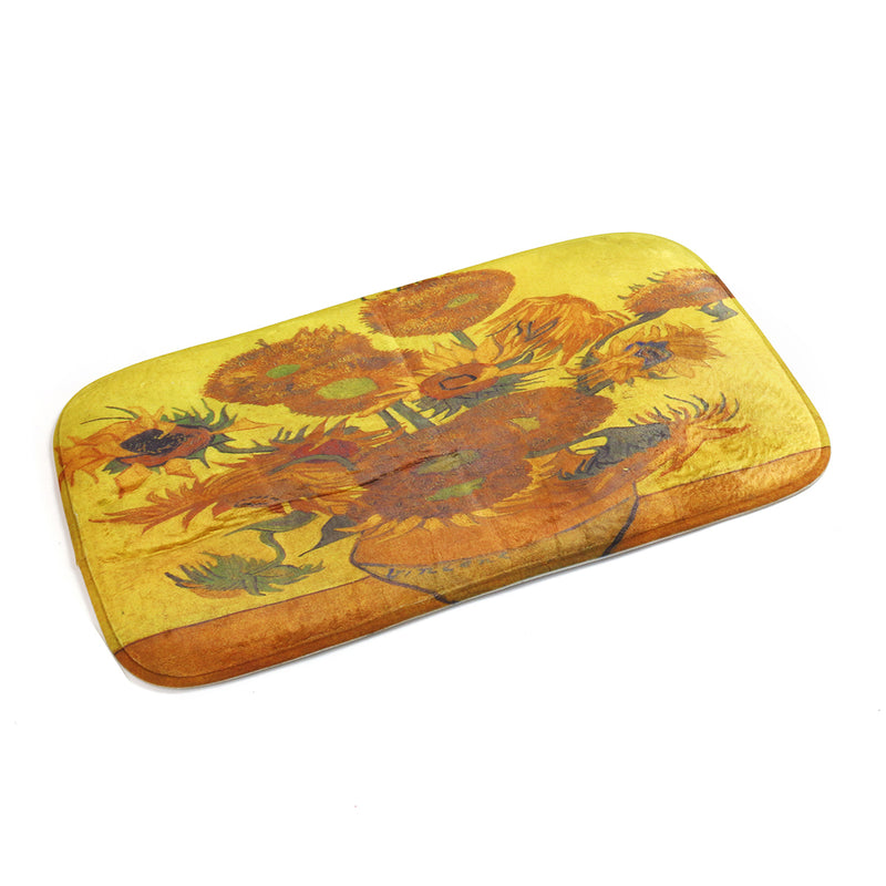 180x180cm Sunflower Bath Fabric Shower Curtains Waterproof Lid Toilet Cover Mat