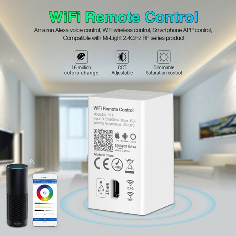 Milight YT1 USB WiFi Smart Voice APP Remote Controller for RGB CCT RGBW LED Strip Light Bulb DC5V
