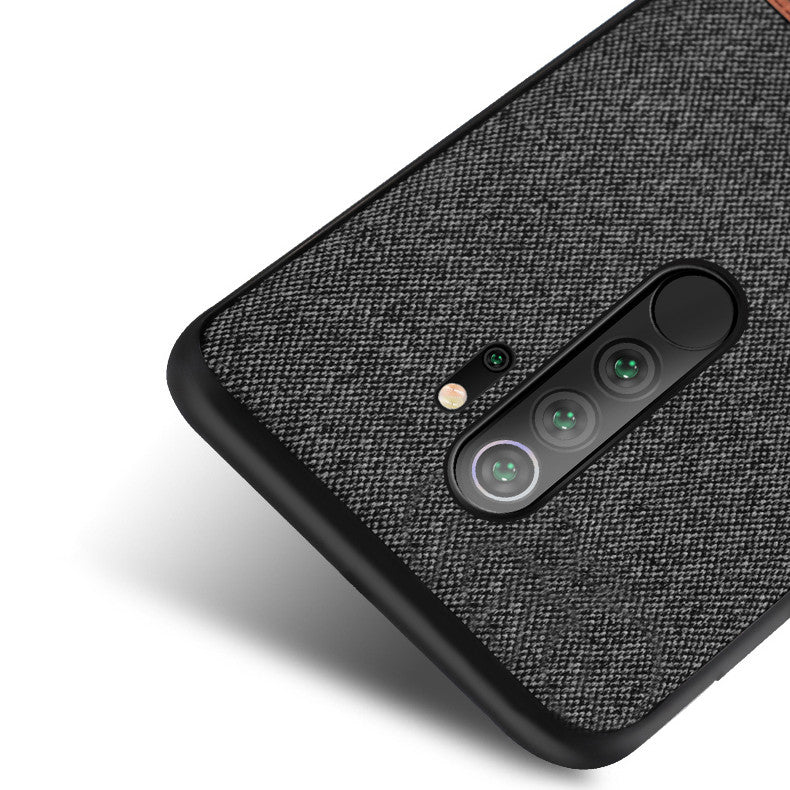 Bakeey Luxury Fabric Splice Soft Silicone Edge Shockproof Protective Case For Xiaomi Redmi Note 8 Pro