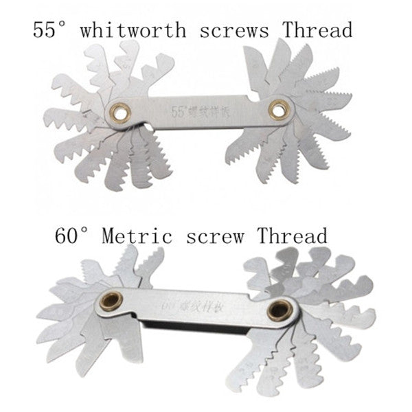 52Pcs Steel Metric Screw Pitch 60 and 55 Degree Thread Measuring Gage