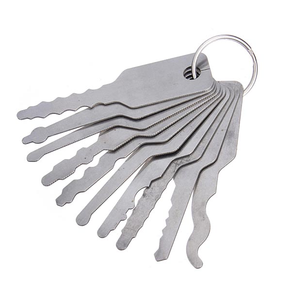 DANIU 10pcs Jiggler Keys Lock Pick For Double Sided Lock Lock Picks Tool