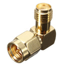 DANIU SMA Male To SMA Female Jack Right Angle Crimp RF Adapter Connector