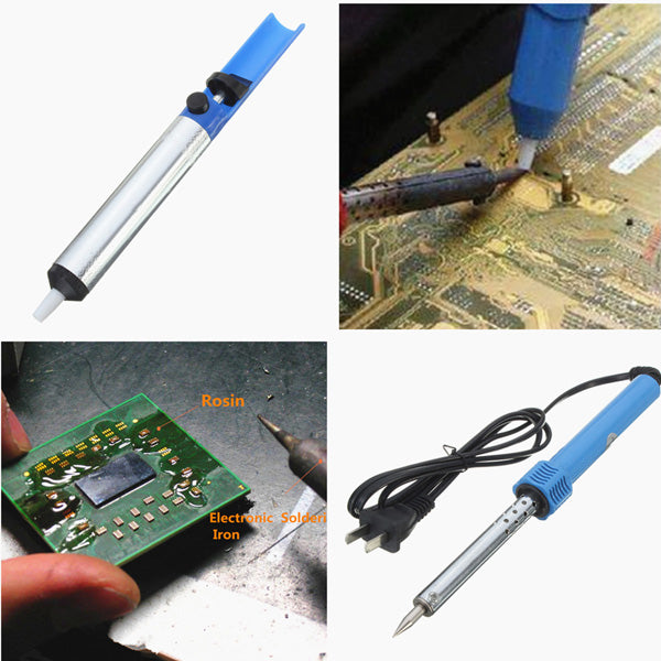 9Pcs 220V 60W Electric Iron Suit Electrical Welding Repair Soldering Tool Home Rosin Tweezers
