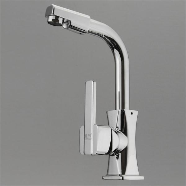 Flexible Chrome Brass Swivel Wash Water Spout Kitchen Sink Single Lever Faucet Mixer Tap