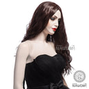 NAVIS Long Curly Brown Synthetic Hair Wig Matt High-Temperature Wavy Side Bang Wigs