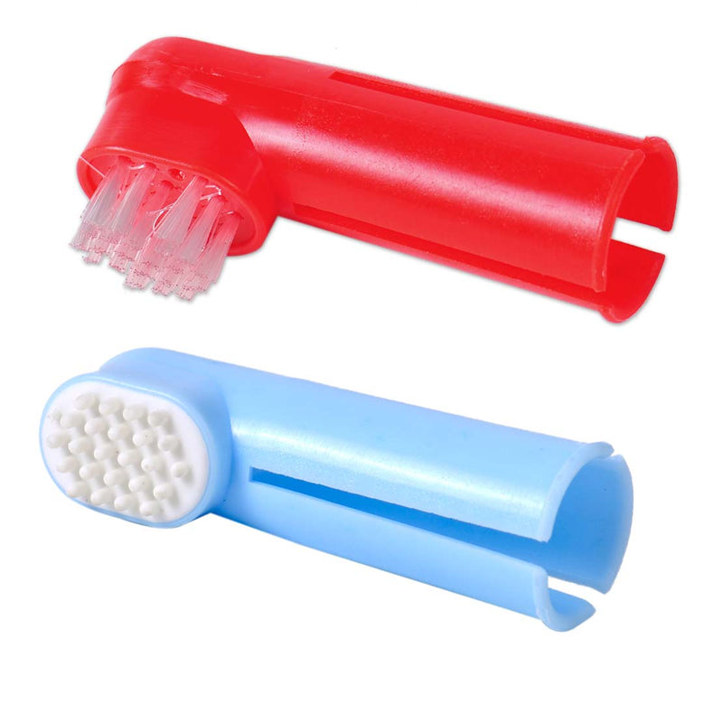 2x Pet Dog Cat Soft Finger Dental Cleaning Toothbrush Massager Teeth Hygiene