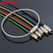 Rimix Stainless Steel PVC Insulated Rubber Overstretches Wire Circle Colorful Keychain Key Ring