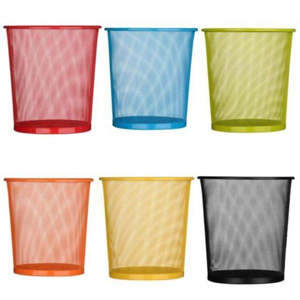 New Colourful Metal Mesh Waste Bin Rubbish Paper Net Basket Home Office Durable