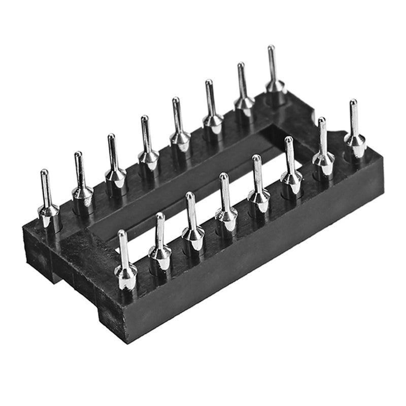 50pcs 16 Pins 2.54mm DIP Straight Plug Double Row Circular Hole IC Socket Connector Adapter