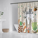 1.8M Cartoon Waterproof Bathroom Bath Shower Curtain Polyester Fabric With 12 Hook